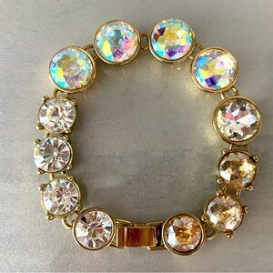 NWT Sparkly Betsy Johnson Crystal Goldtone Bracelet
